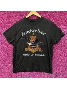 Budweiser King Of Beer American Bald Eagle Logo T-Shirt Large